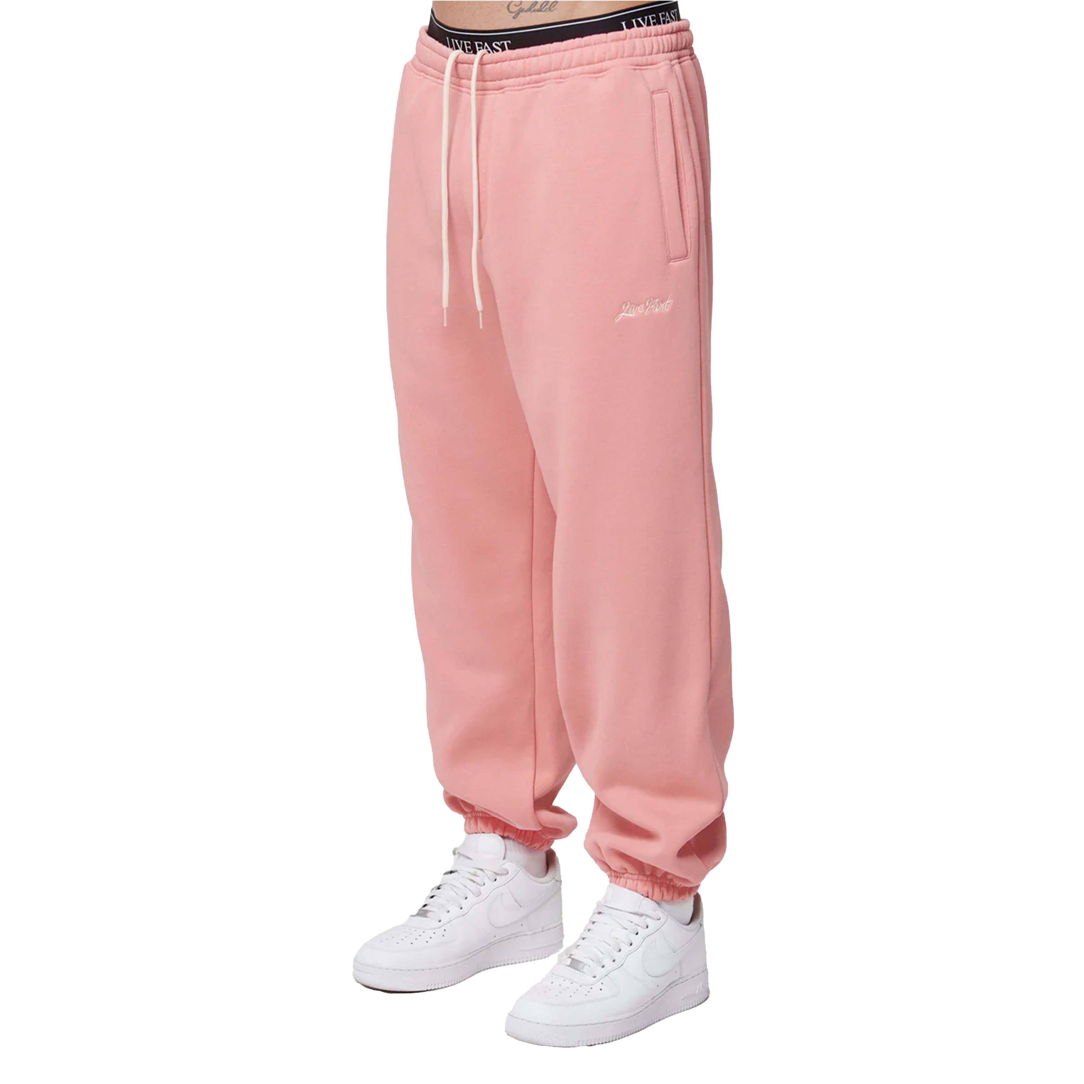 Live Fast Die Young Loose Jogger Light Pink | Soul Gallery