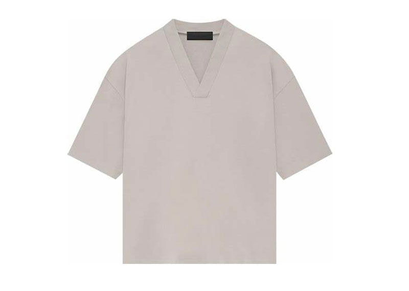 Fear of God Essentials V-Neck T-Shirt Silver Cloud | Soul Gallery
