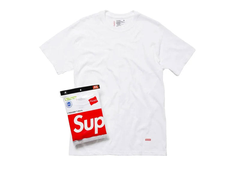 SUPREME Hanes Tagless Tees (3 Pack) White | Soul Gallery