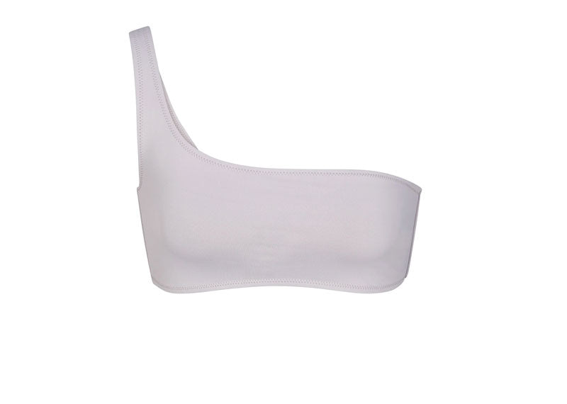 SKIMS Signature Swim One Shoulder Top Chrome