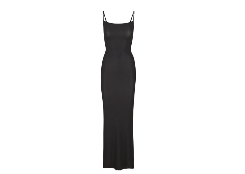 SKIMS Soft Lounge Long Slip Dress Onyx | Soul Gallery