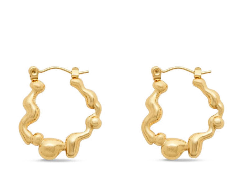 Soul Gallery 18ct Gold Plated Stainless Steel Abstract Flower Hoops | Soul Gallery