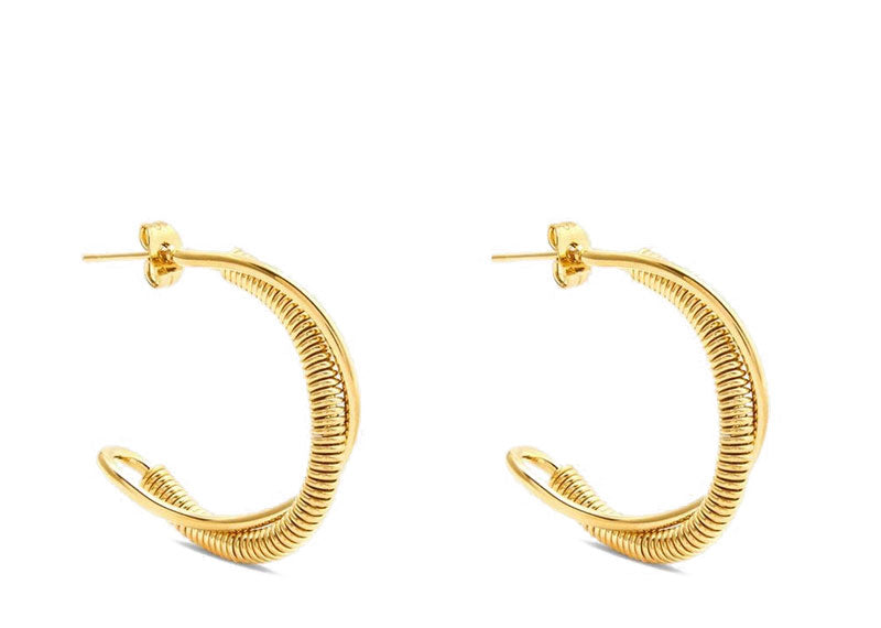Soul Gallery Stainless Steel Spring Twisted Hoops 18ct Gold Plated | Soul Gallery