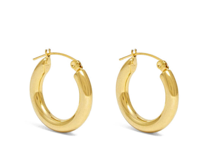 Soul Gallery Stainless Wateproof tube hoop earrings 18ct Gold Plated | Soul Gallery