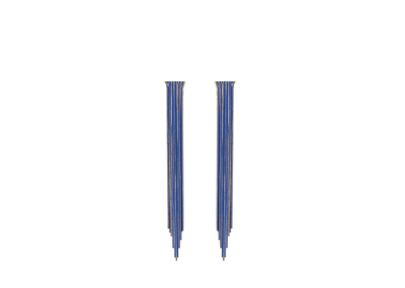 Soul Gallery Blue & Gold Chain Drop Earrings