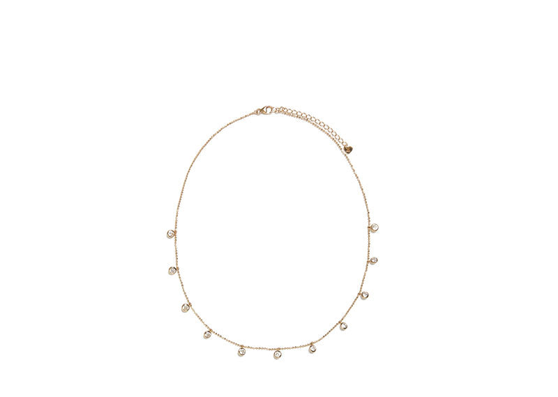 Soul Gallery 18ct Gold Plated Dainty CZ Charm Choker Necklace