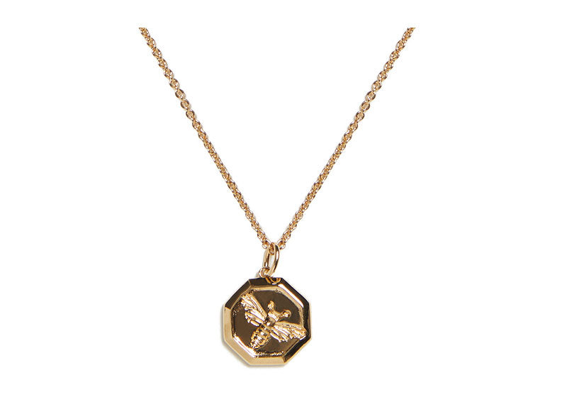 Soul Gallery 18ct Gold Plated Honeycomb Bee Pendant on Chain