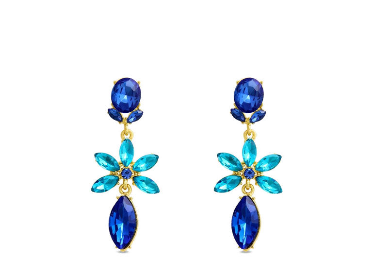 Soul Gallery Blue Stone Flower Drop Earrings
