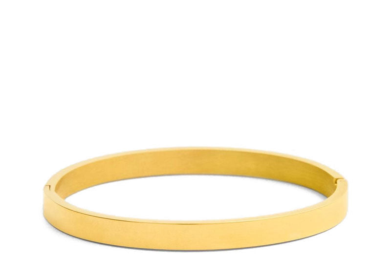 Soul Gallery 18ct Gold Plated Waterproof Stainless Steel 8mm Hinged Bangle Stainless Steel 18ct Gold Plated Waterproof 8mm H