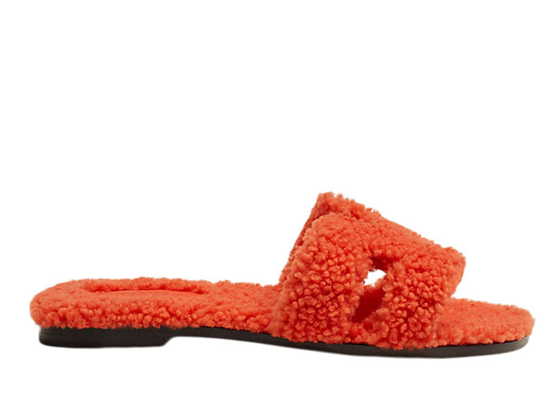 Hermes Oran Sandal Orange Woolskin | Soul Gallery