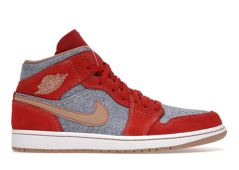 Jordan 1 Mid Denim Red