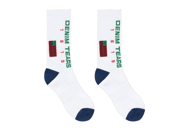 Denim Tears 1619 Pan African Flag Sock White | Soul Gallery