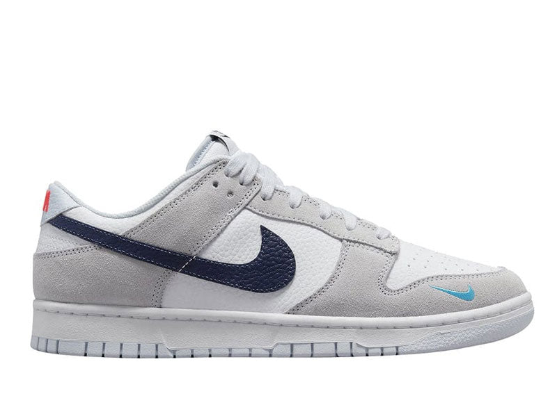 Nike Dunk Low White Grey Navy Aqua Mini Swoosh | Soul Gallery