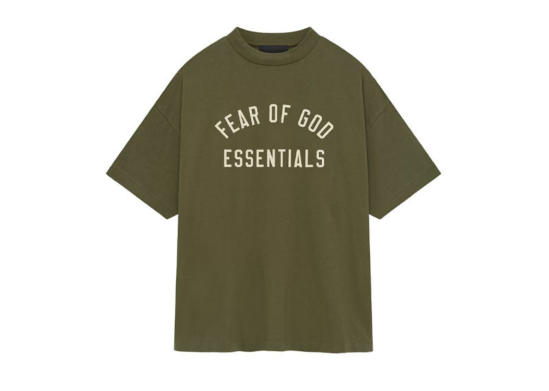 Fear of God Essentials Jersey Crewneck T-Shirt Military | Soul Gallery