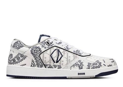 Dior B27 Low White Navy Blue CD Paisley White Dior Oblique | Soul Gallery