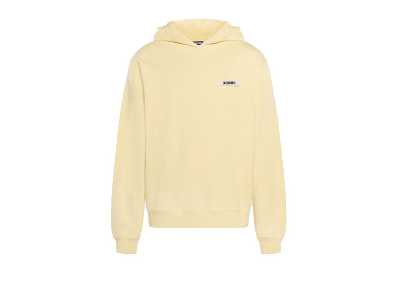 Jacquemus The Gros Grain Logo Hoodie Light Yellow | Soul Gallery