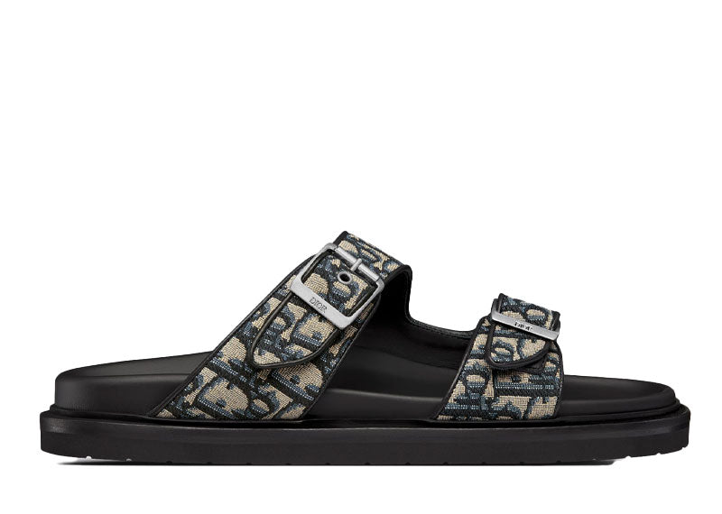 DIOR アクア オブリーク サンダル スライド 42 Dior Aqua Sandal Beige Black Dior Oblique Jacquard | Soul Gallery