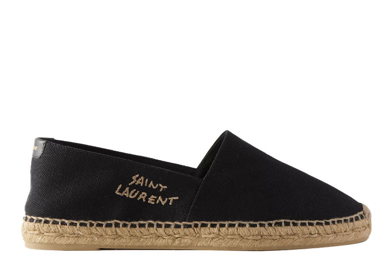 Saint Laurent Embroidered Logo Espadrille Black | Soul Gallery