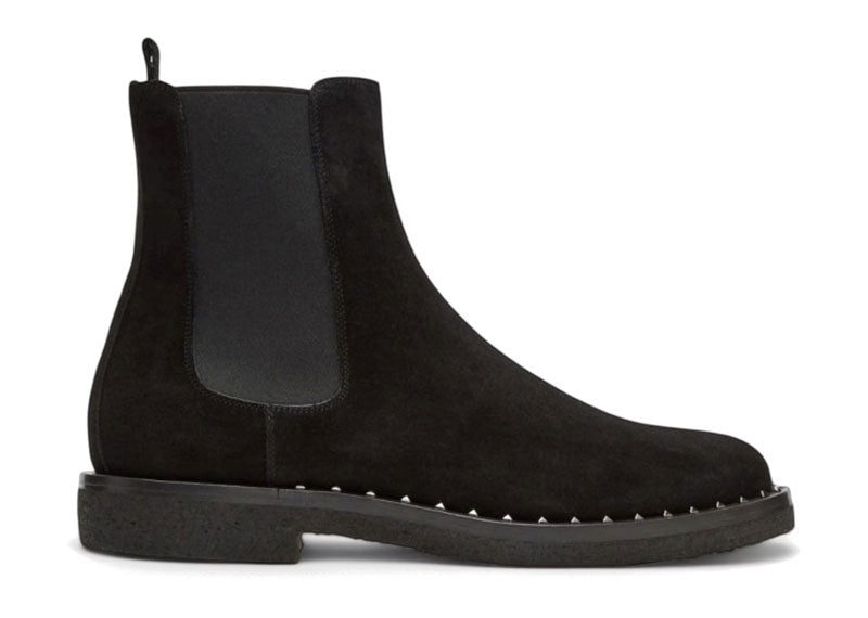 Valentino Garavani Suede Soul Rockstud Chelsea Boots Black | Soul Gallery
