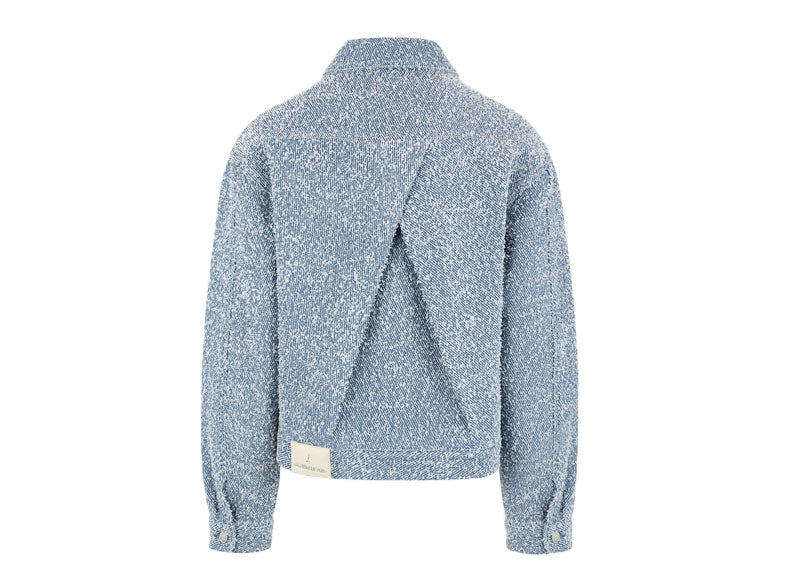 Maniere De Voir Boucle Jacket with Back Pleat Blue | Soul Gallery