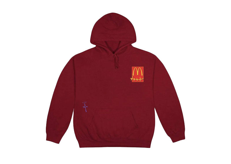 Travis Scott x McDonald's Live From Utopia Sticker Hoodie Burgundy