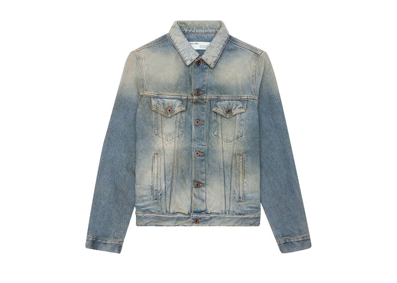 OFF-WHITE Airport Tape Denim Jacket Vintage Wash | Soul Gallery