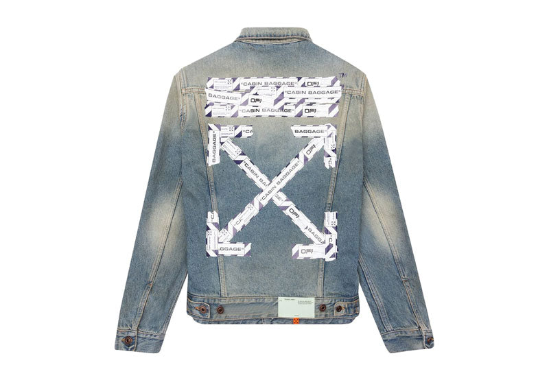 OFF-WHITE Airport Tape Denim Jacket Vintage Wash | Soul Gallery