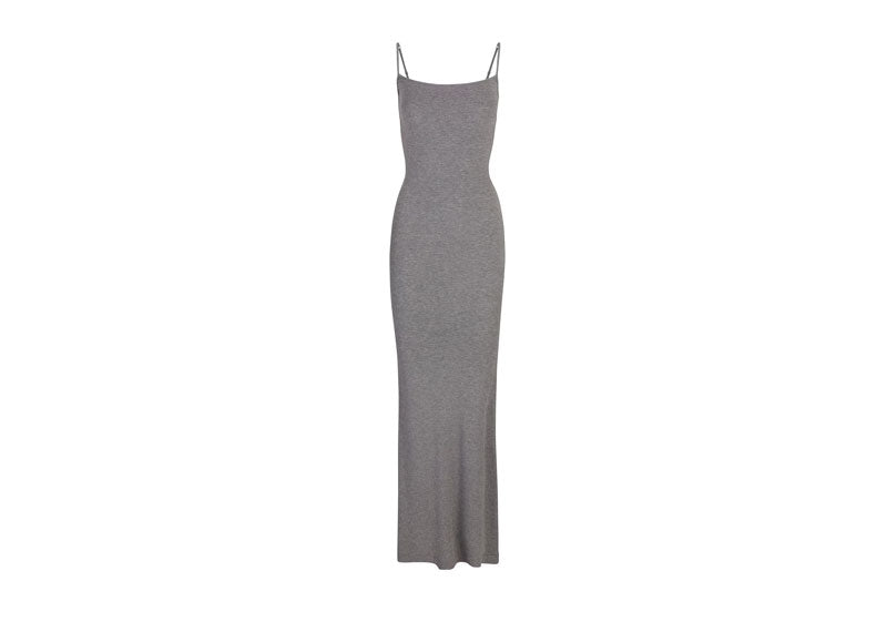 SKIMS Soft Lounge Long Slip Dress Heather Grey | Soul Gallery SKIMS Soft Lounge Long Slip Dress Heather Grey | Soul Gallery