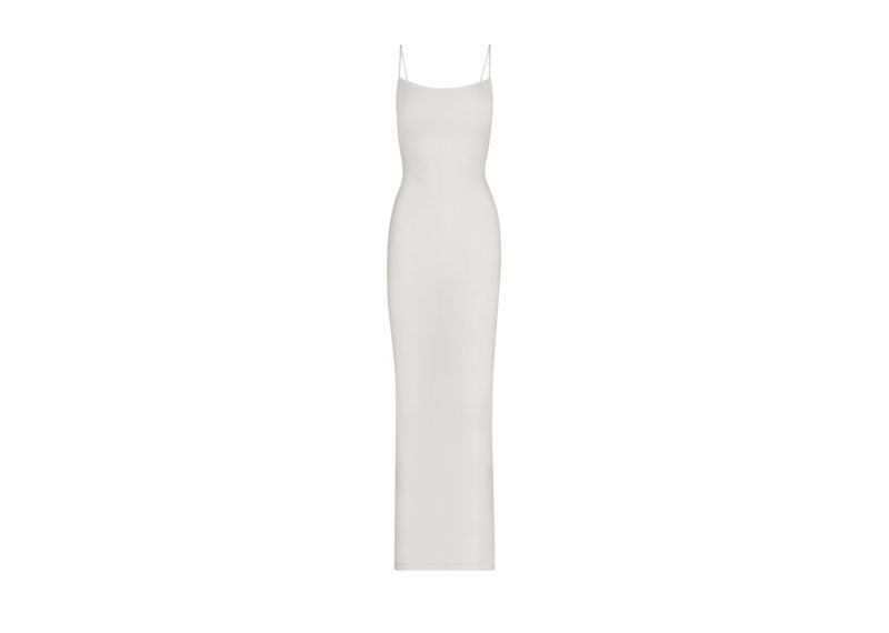 slim fit dress slacks SKIMS Soft Lounge Long Slip Dress Marble