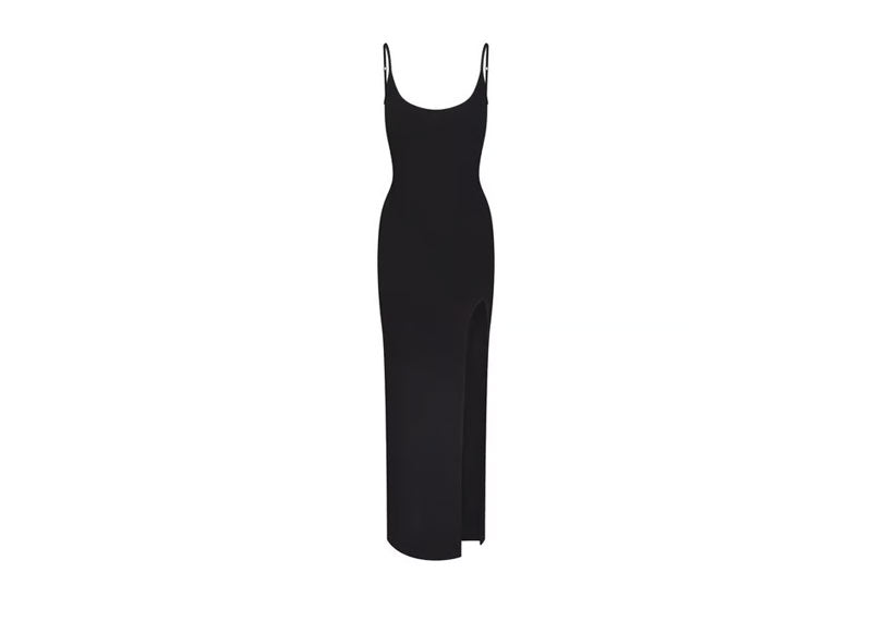 SKIMS Soft Lounge Cami Slit Long Dress Onyx