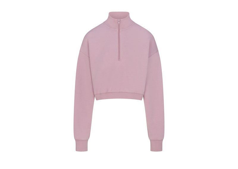 SKIMS Cotton Fleece Cropped Half Zip Dusk | Soul Gallery