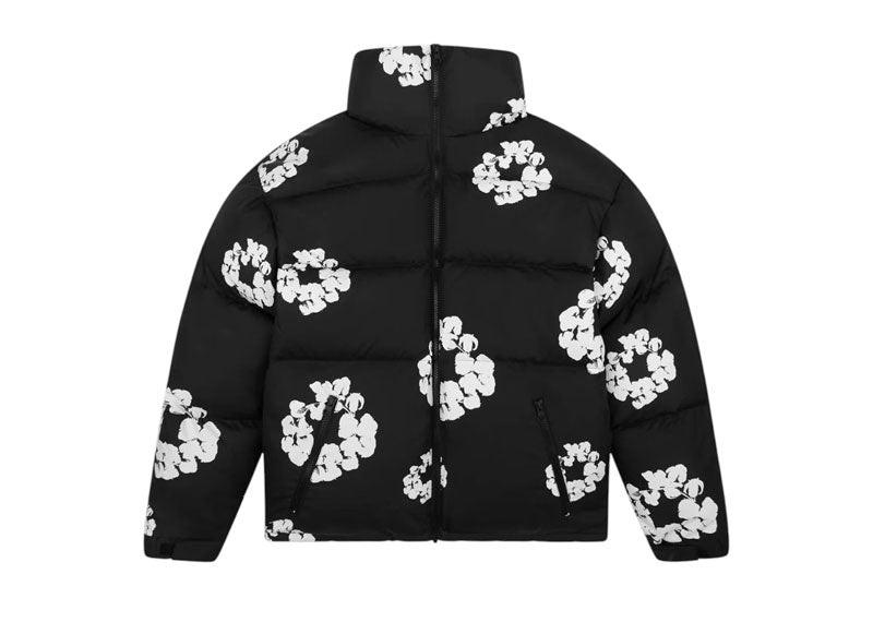 Denim Tears Cotton Wreath Puffer Jacket Black | Soul Gallery