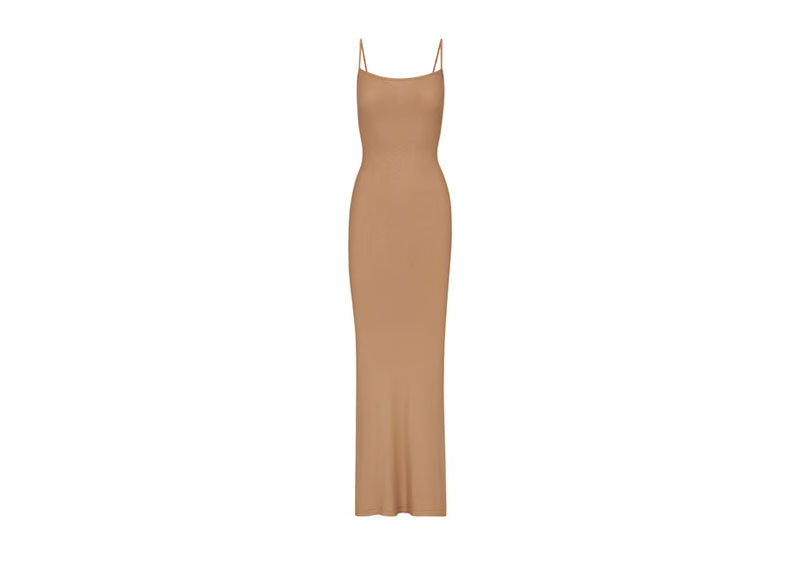SKIMS Soft Lounge Long Slip Dress Camel | Soul Gallery SKIMS Soft Lounge Long Slip Dress Camel | Soul Gallery