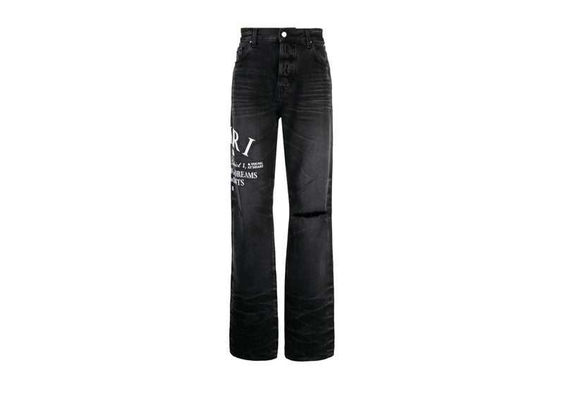 Amiri Art District Straight Jeans Faded Black | Soul Gallery