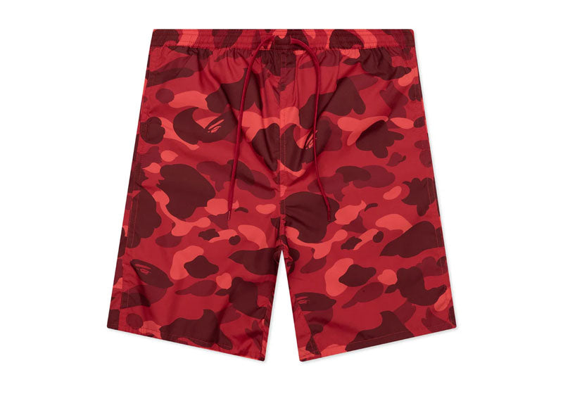 BAPE Camo Pattern Drawstring Reversible Shorts Red | Soul Gallery