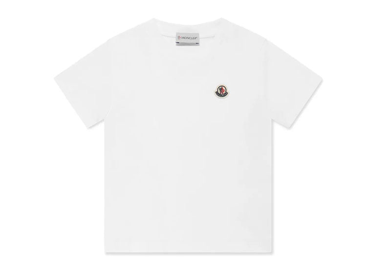 Moncler Logo Patch Cotton T-Shirt White | Soul Gallery