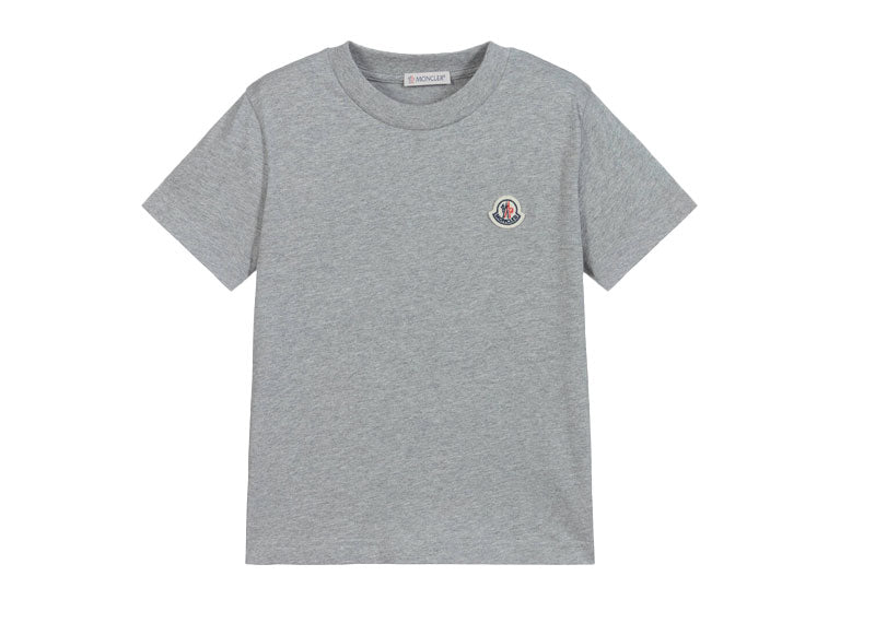 Moncler Logo Patch Cotton T-Shirt Grey