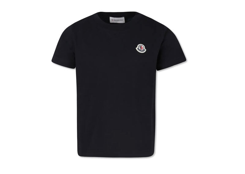Moncler Logo Patch Cotton T-Shirt Black | Soul Gallery