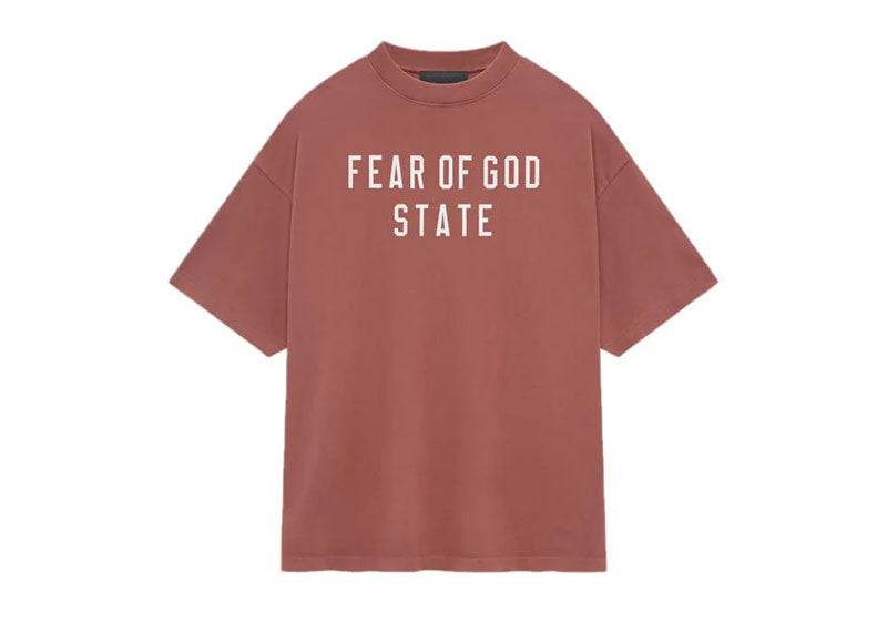 Fear of God Essentials Heavy Crewneck T-Shirt Crimson (2) | Soul Gallery