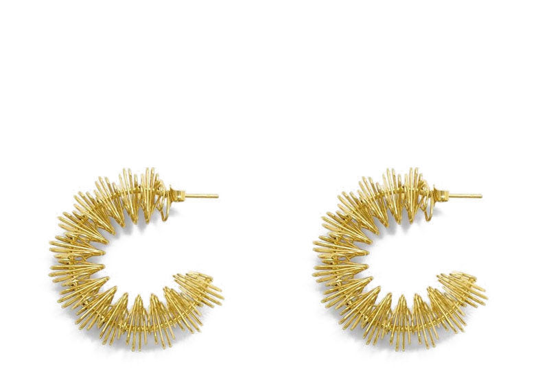 Soul Gallery Stainless Steel Waterproof Statement Spring Hoops 18ct Gold Plated | Soul Gallery