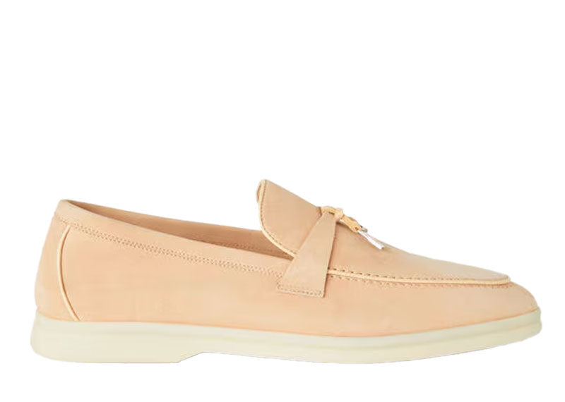 Loro Piana Summer Charms Walk Loafer Suede Pink Reef | Soul Gallery