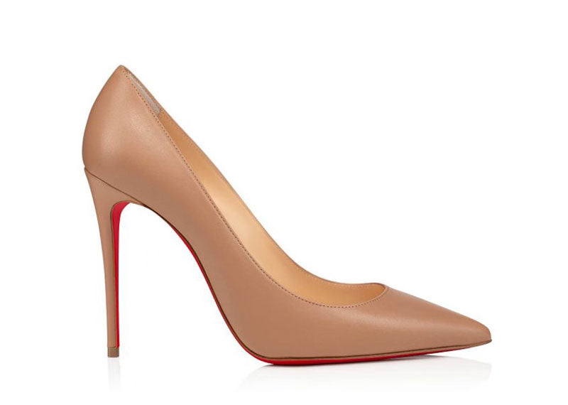Christian Louboutin Kate 100mm Pump Nude Patent Leather | Soul Gallery