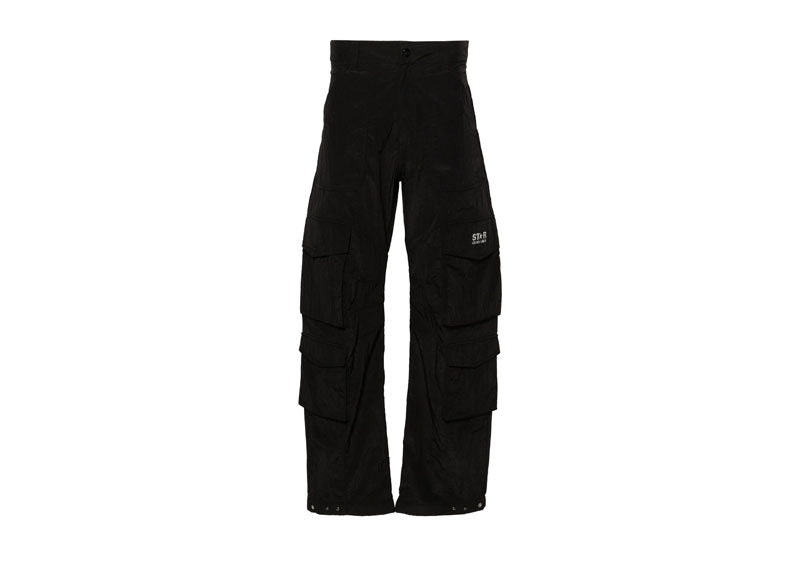 Golden Goose Luther Wide-Leg Cargo Trousers Black | Soul Gallery