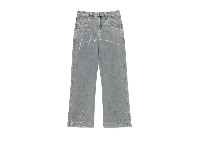 Honor The Gift Rhinestone Wide Leg Pants Indigo | Soul Gallery