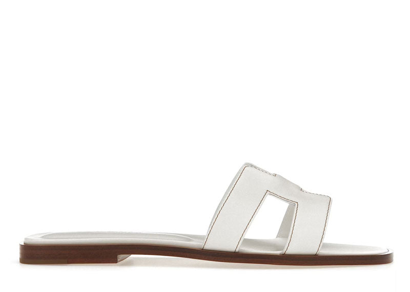 Hermes Oran Sandals White