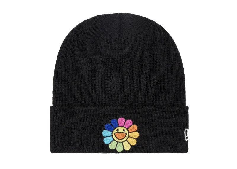 New Era x Takashi Murakami 13082207 Flower Basic Cuff Knit Beanie Black