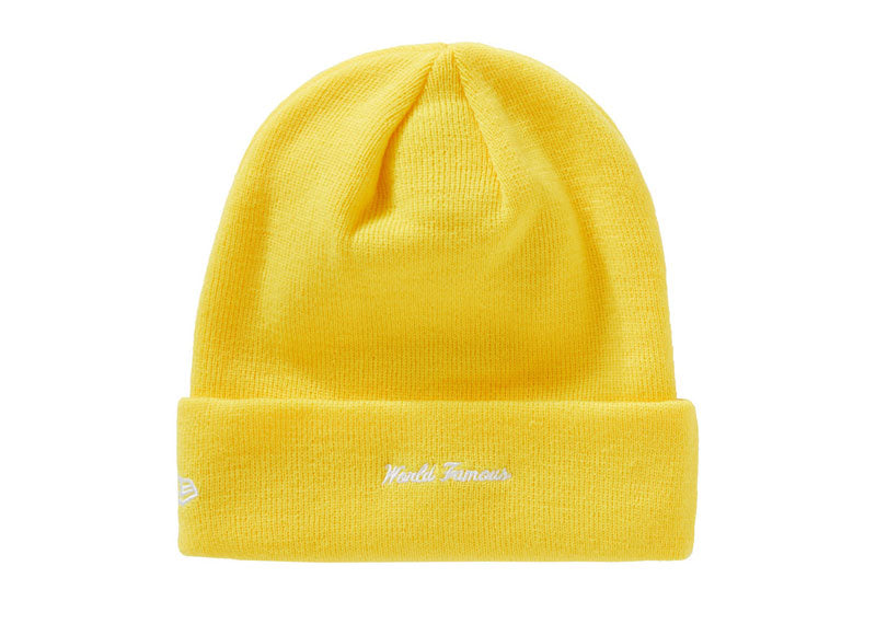 Supreme New Era Cross Box Logo Beanie Lemon
