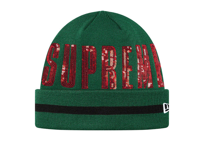 Supreme New Era Sequin Beanie Green