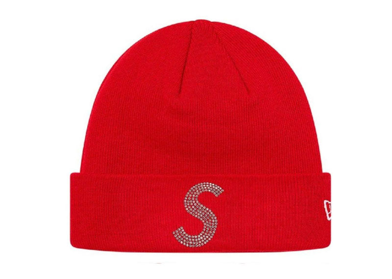 Supreme New Era Swarovski S Logo Beanie Red