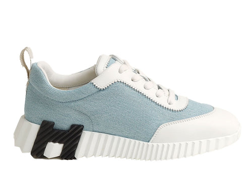 Hermes Bouncing Sneaker Denim Bleu Clair/Blanc